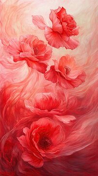 Red Poppy Flowers Painting