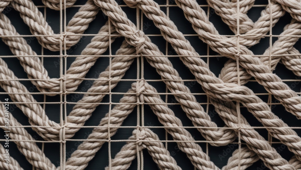 Poster rope texture and grid pattern design ideal for textiles and modern home decor showcasing intricate c