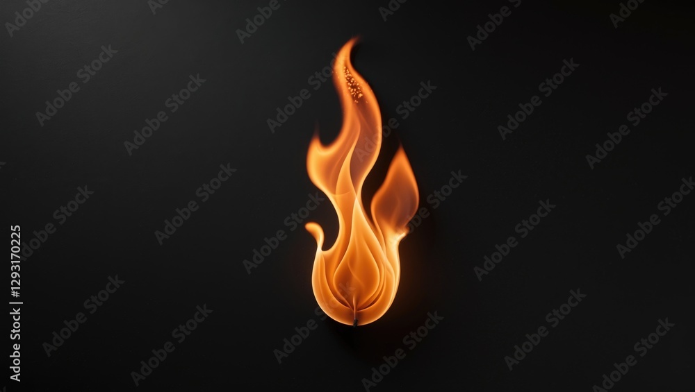 Aufkleber vivid flame with intricate details casting soft shadows on a dark background, creating a striking vi