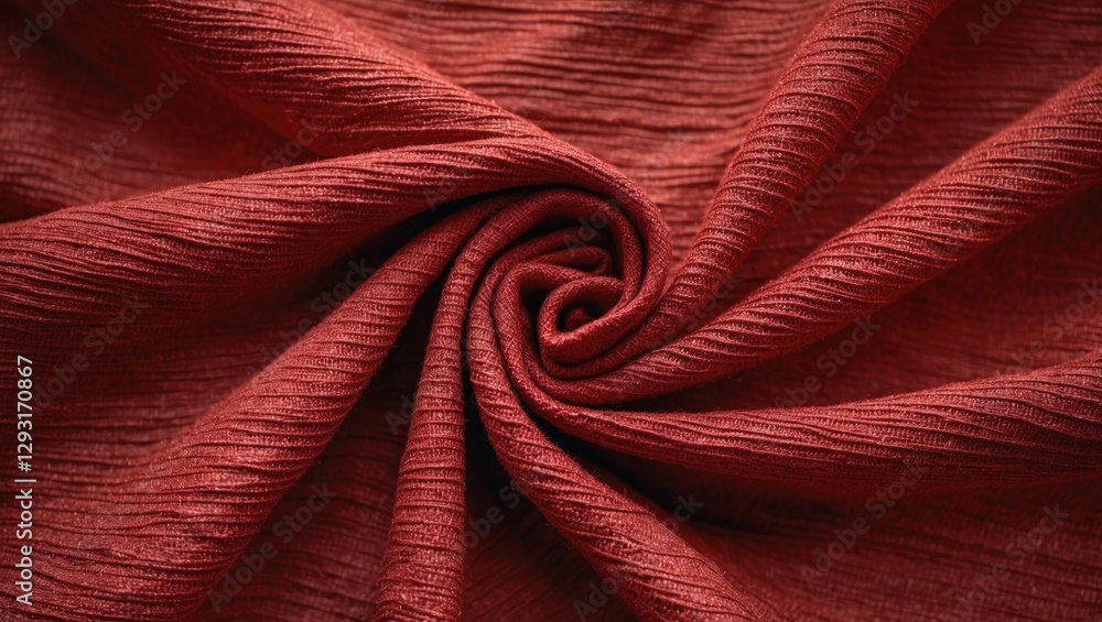Poster textured deep red fabric with a rich grain pattern ideal for backgrounds and design projects
