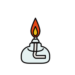 アルコールランプのイラスト　カラー