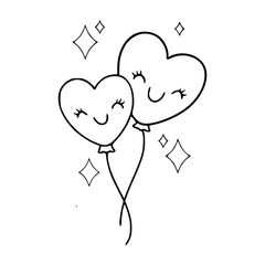 cute balloons outline drawing