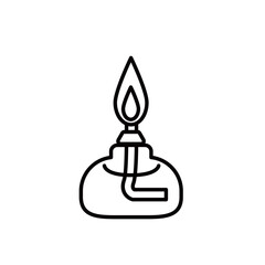 アルコールランプのイラスト　モノクロ