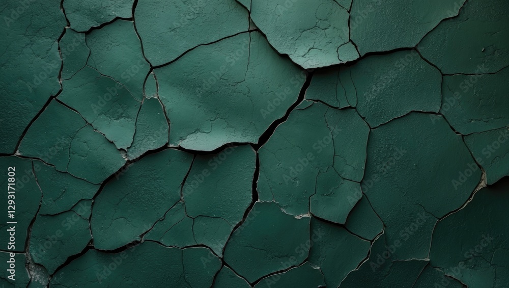 Poster cracked dark green wall texture showing aged surface details and unique patterns perfect for backgro