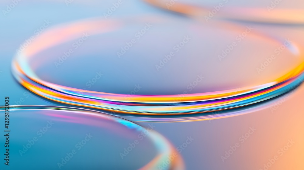 Poster colorful abstract bubbles on a soft gradient background capturing light refraction and reflection ef