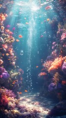 Colorful Fish Swimming Around Coral In Bright Ocean Depths