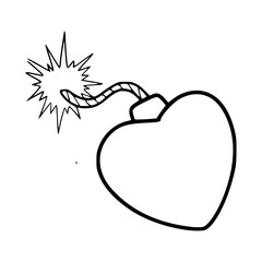 outline drawing of a love bomb