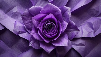 Purple rose on textured paper background creating an elegant and vibrant floral aesthetic for design and decoration purposes.