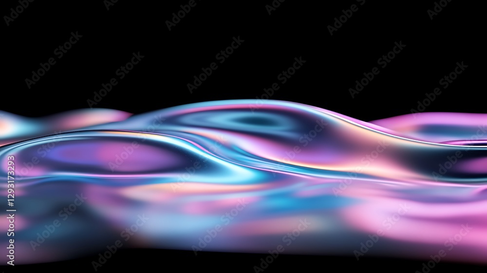 Poster colorful abstract waves in motion with a smooth gradient on a dark background for creative design pr