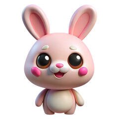 Obraz premium Easter bunny rabbit with a white background