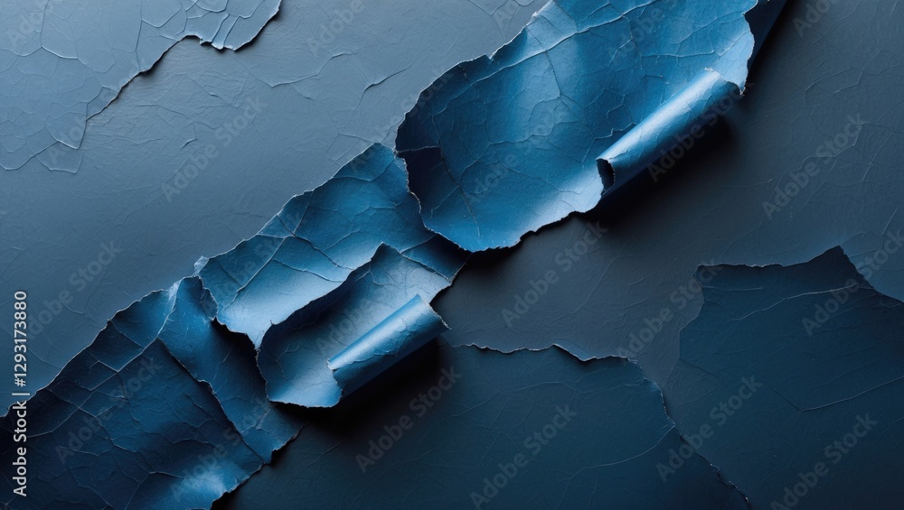 Aufkleber peeling paint texture showcasing a transition from blue to dark white background ideal for abstract 