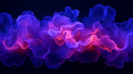 Obraz premium Colorful Abstract Waves with Smooth Flowing Motion in Purple and Blue Tones on Dark Background