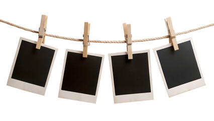 blank photo frames on rope