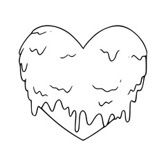 melting heart outline vector illustration
