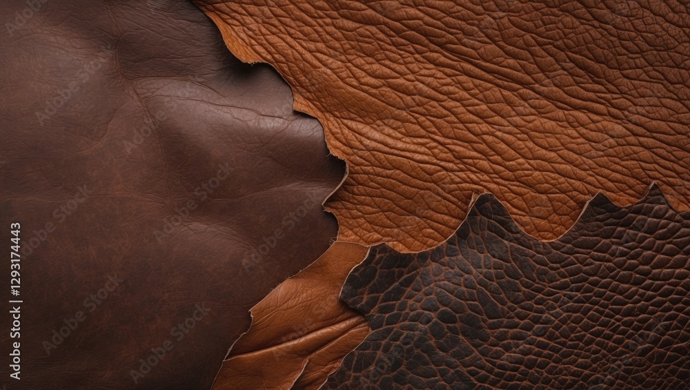 Aufkleber natural brown leather texture featuring diverse shades and patterns, ideal for background use in des