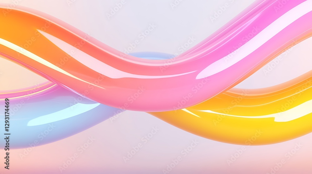 Poster colorful flowing curves creating a vibrant and dynamic abstract background for design and artistic p