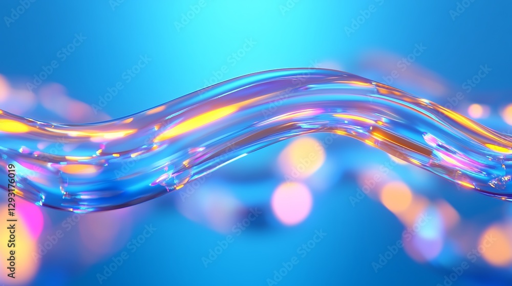 Poster colorful light waves abstract background with smooth flowing lines and bokeh effects for creative pr