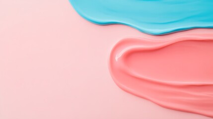 Colorful Paint Swirls in Blue and Pink on a Soft Background for Creative Art and Design Projects