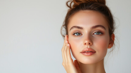 Fototapeta premium Natural Beauty Portrait with Glowing Skin