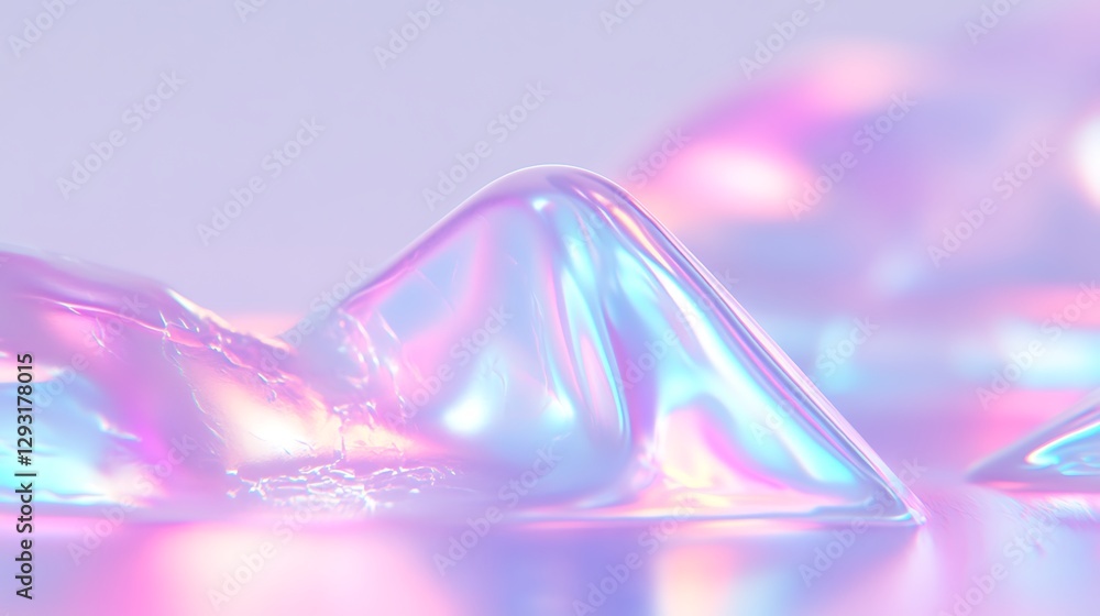Aufkleber colorful translucent shapes with gradients and highlights create a dreamy abstract background design