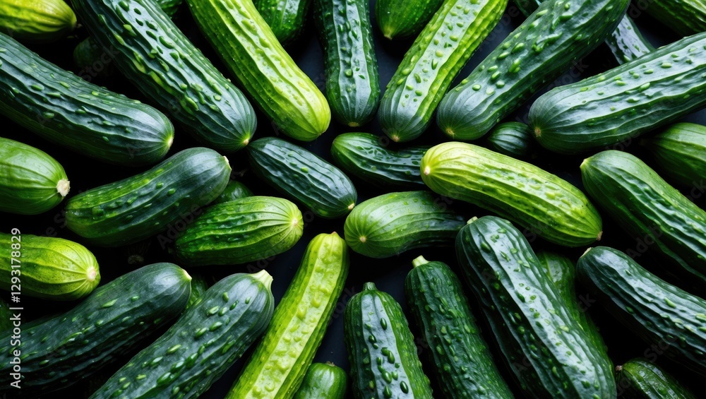 Aufkleber fresh cucumbers arranged in varied patterns showcasing their unique colors and textures for a vibran
