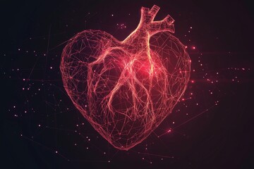 Shimmering Love Symbol on Dark Background