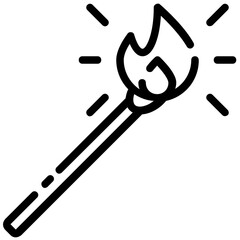 burning math vector outline icon