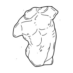 male torso outline vector illustration