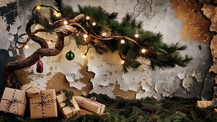 Grunge, abstract background for christmas illustrations