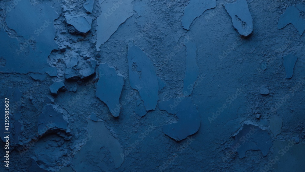 Poster textured dark blue stucco wall with rough surface and abstract patterns creating a unique artistic b