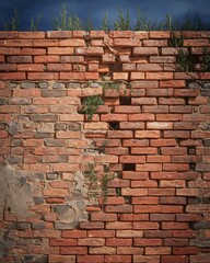 Background texture of old brick wall.
