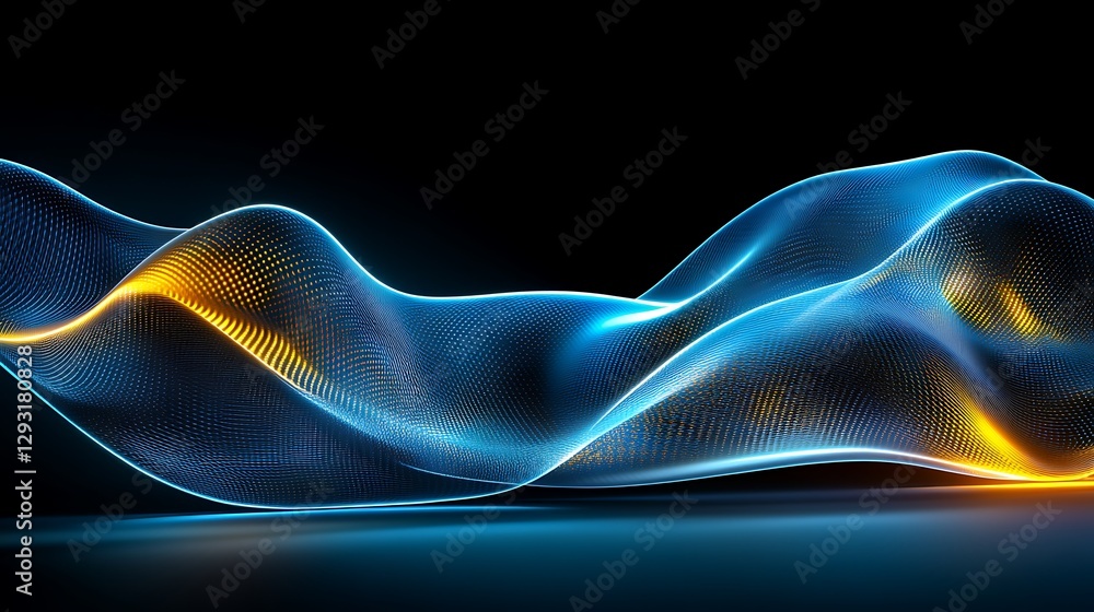 Poster dynamic flow of colorful waves with light trails for abstract digital background design