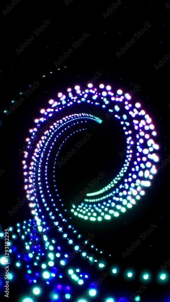 Poster mesmerizing spiral of neon lights creating dynamic digital patterns