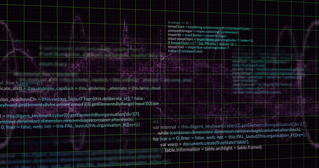 Image of data processing over dark background