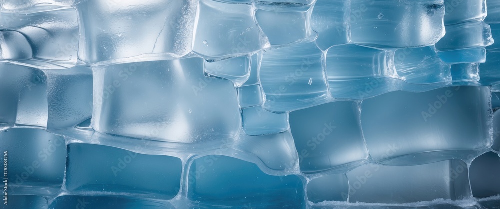 Poster translucent icy texture with smooth surfaces and layered design suitable for backgrounds or overlays