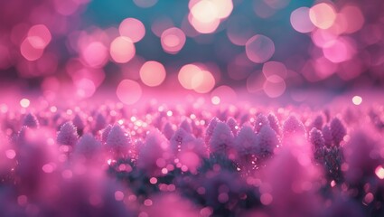 Soft pink abstract background with dreamy bokeh lights creating a blurred ethereal atmosphere ideal for templates and creative projects.