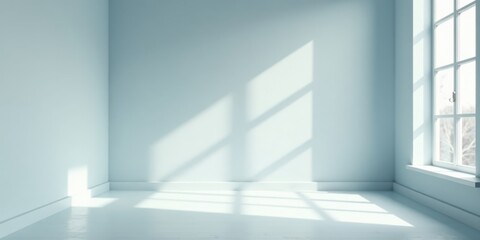 Obraz premium Serene Light Filled Corner in a Minimalist Room Featuring a Bright Window