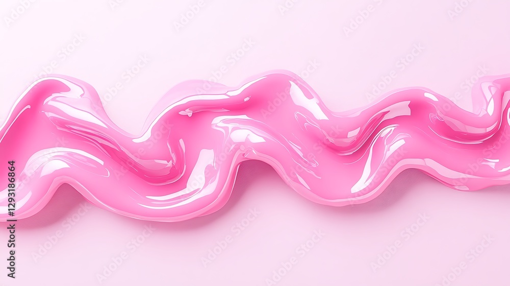 Poster glossy pink fluid wavy texture flowing on soft background for creative design and artistic projects