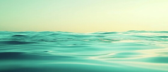 Naklejka premium A calm ocean with a light blue color