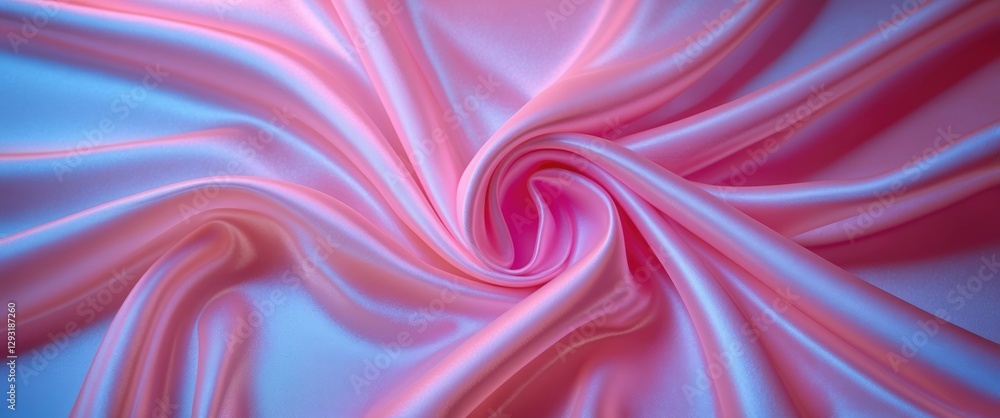 Poster delicate soft silk fabric background with a gradient of pink and blue flowing texture ideal for eleg