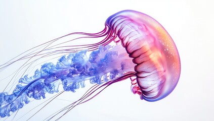 Colorful jellyfish in aquarium