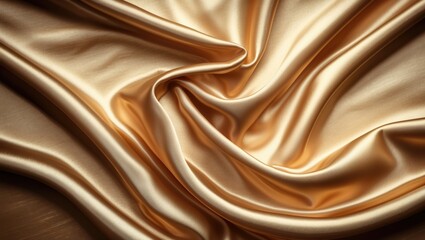 Obraz premium Elegant golden satin fabric texture in sepia tone, perfect for stylish background use in retro and vintage design projects.
