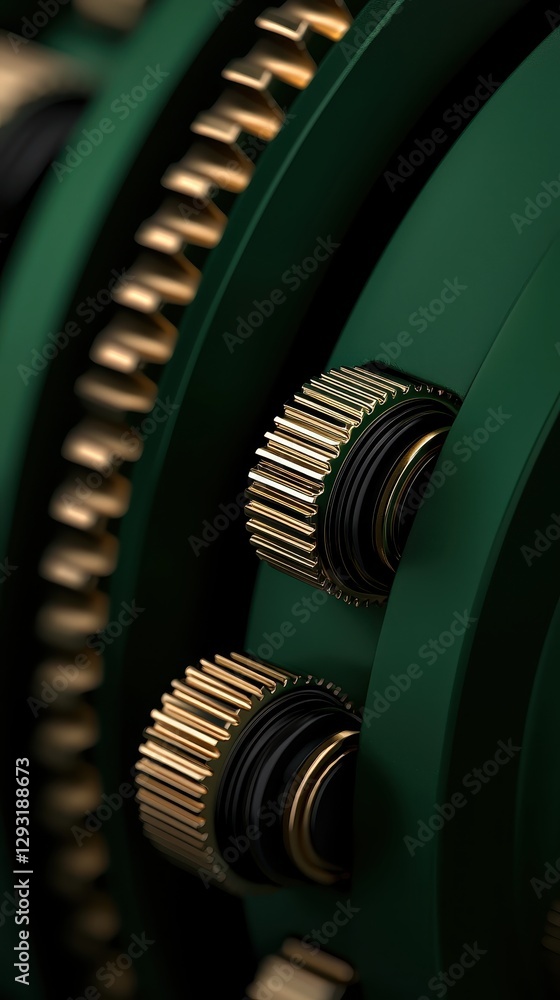 Poster close-up of mechanical gears showcasing precision engineering and design.