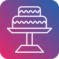 Cream Cake Vector Icon Style