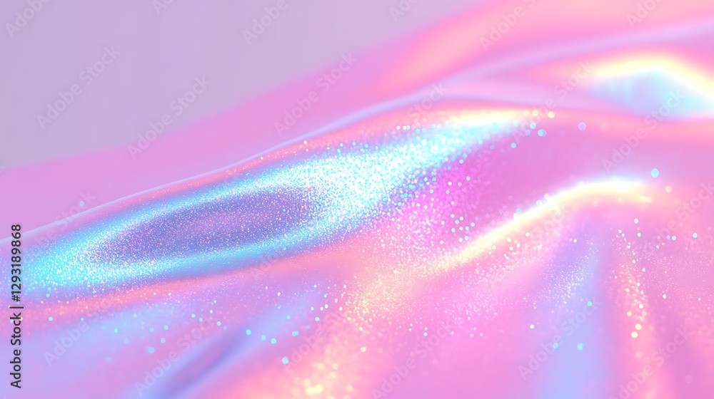 Poster iridescent pink fabric with shimmering sparkles in soft light for backgrounds and textures