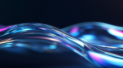 Mesmerizing Abstract Waves of Light and Color in Fluid Motion Against a Dark Background