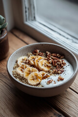 Fototapeta premium Healthy Morning Meal with Honey and Nuts