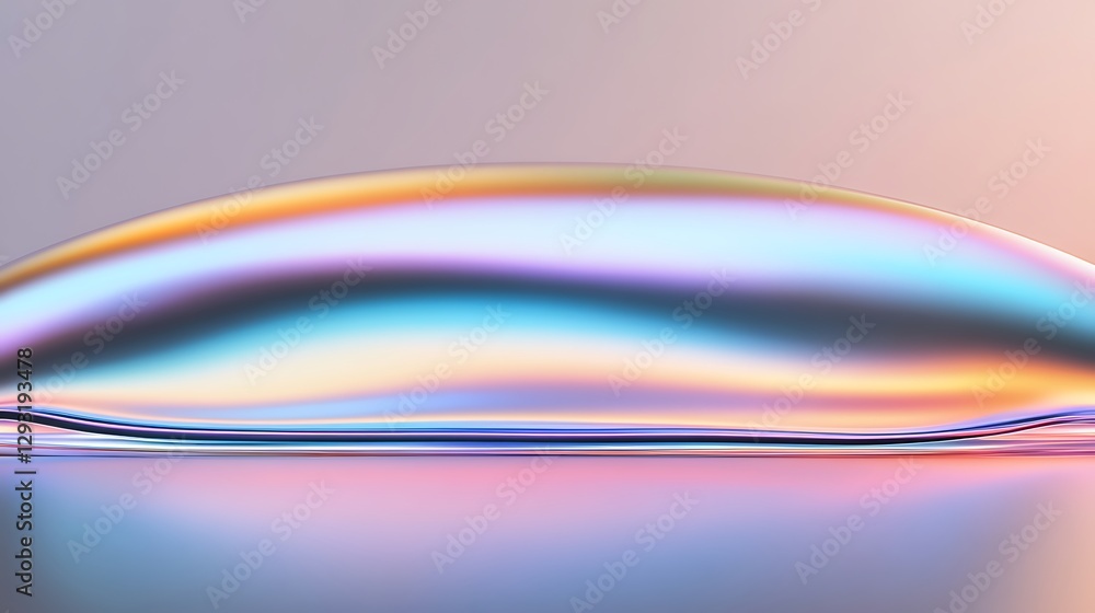 Poster reflections of colorful light on smooth surface with iridescent texture creating a dreamy abstract b