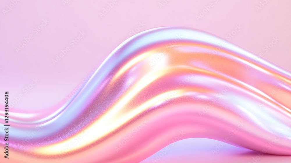 Aufkleber shimmering flow of colorful waves with soft pink and blue hues for abstract backgrounds and design p
