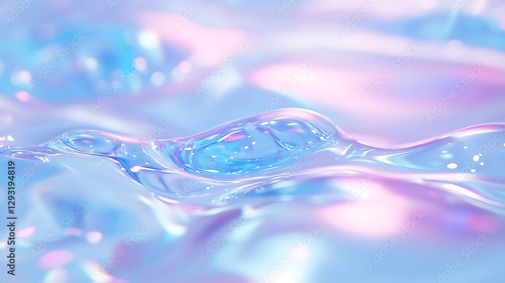 Poster shimmering gradient bubble surface reflecting soft light in water environment